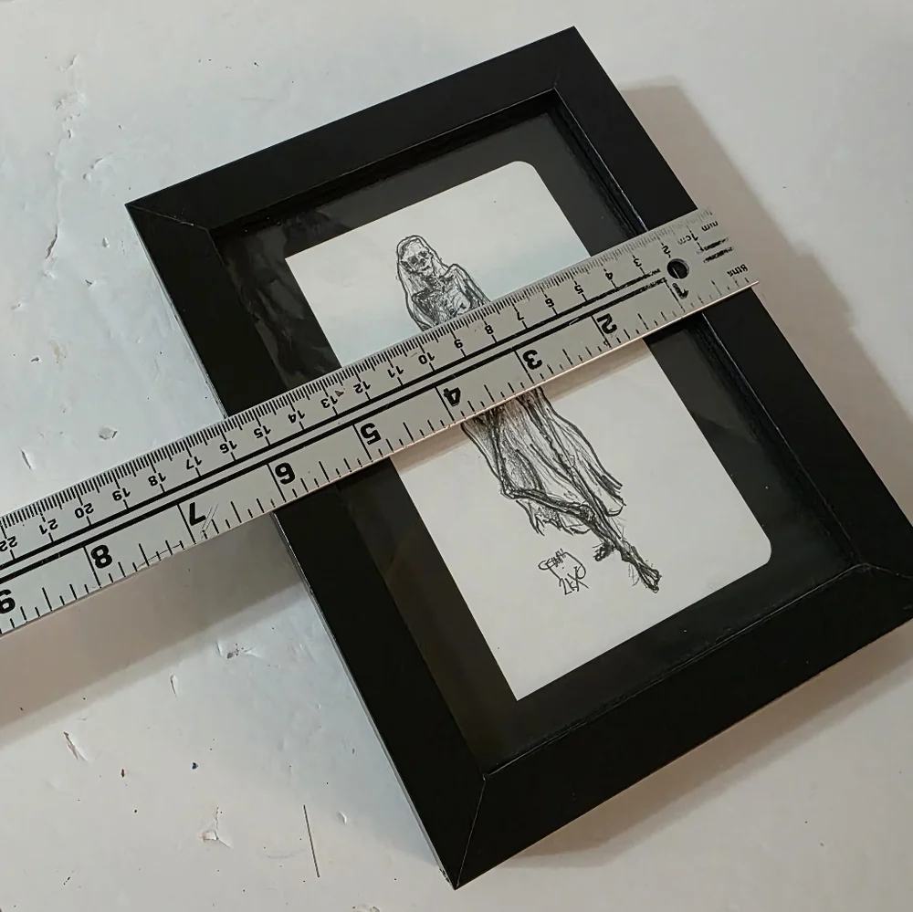 Original Pencil Drawing Skeleton Grung Goth